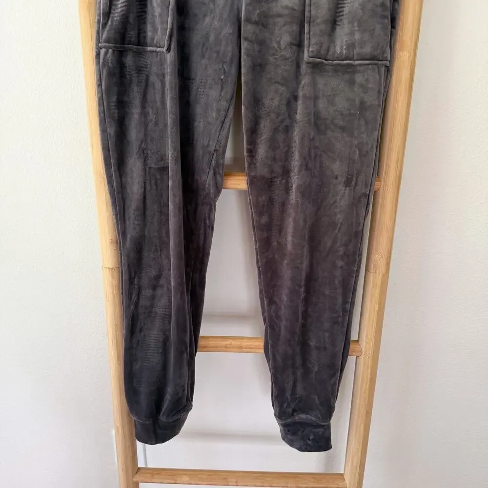 House of Harlow 1960 Velour Jogger Pants Gray Lounge Casual Size S
